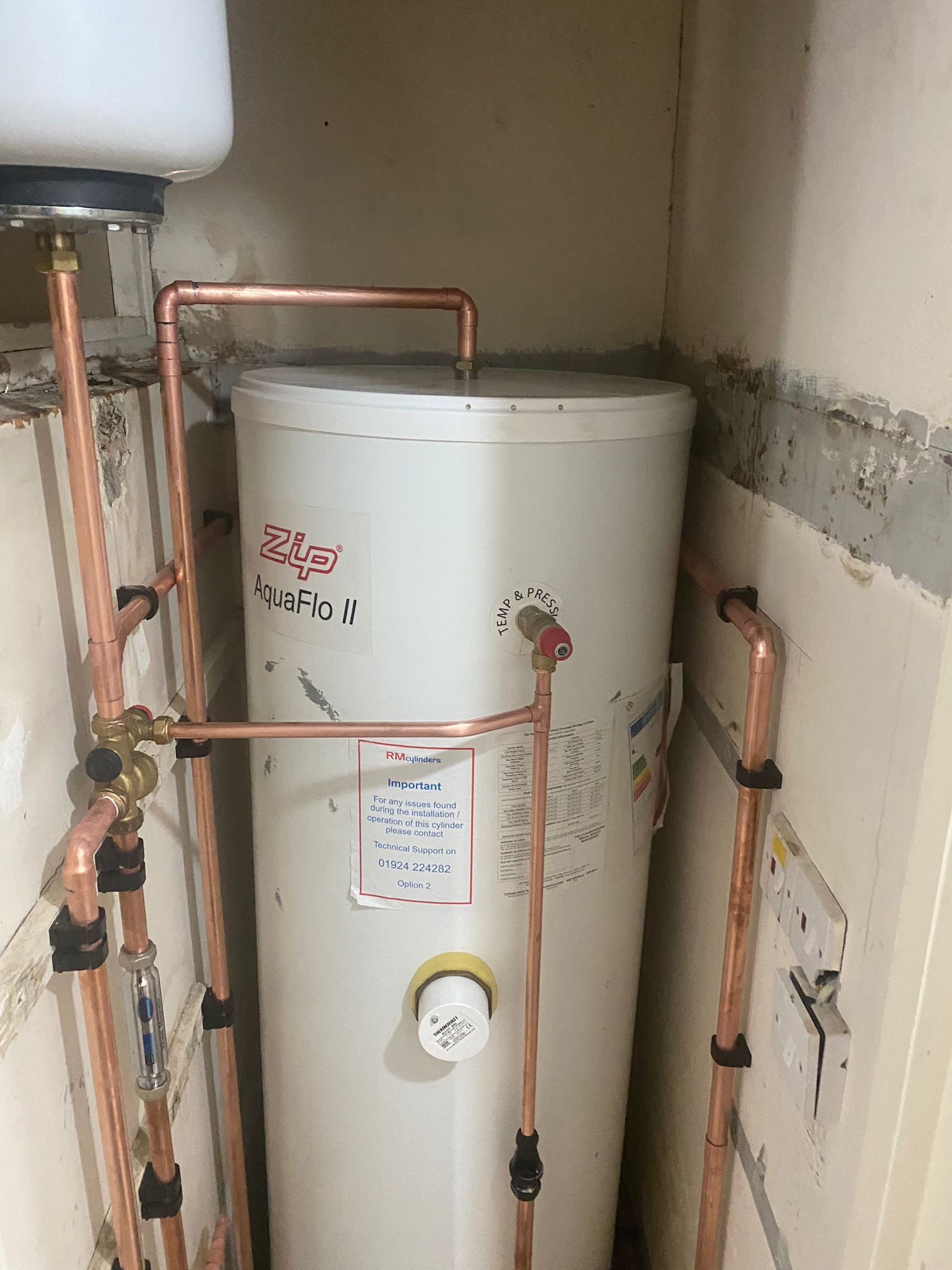 New Unvented Hot Water Cylinder Installation